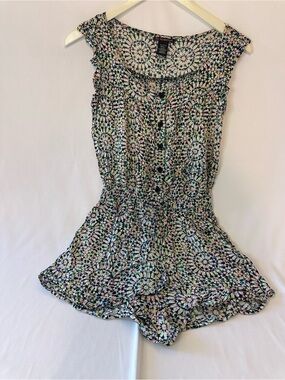Joe Benbasset Multi-Color Floral Short Sleeve Romper
